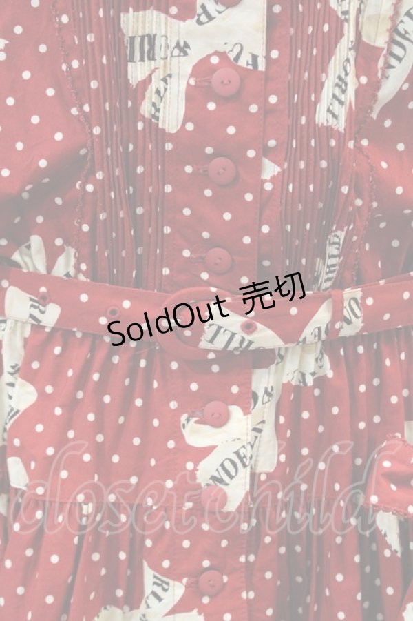 画像11: WONDERFUL WORLD / ロゴリボンドット半袖ボリュームワンピースセット  赤Ｘ白 I-23-12-20-074-LO-OP-HD-ZI (11)