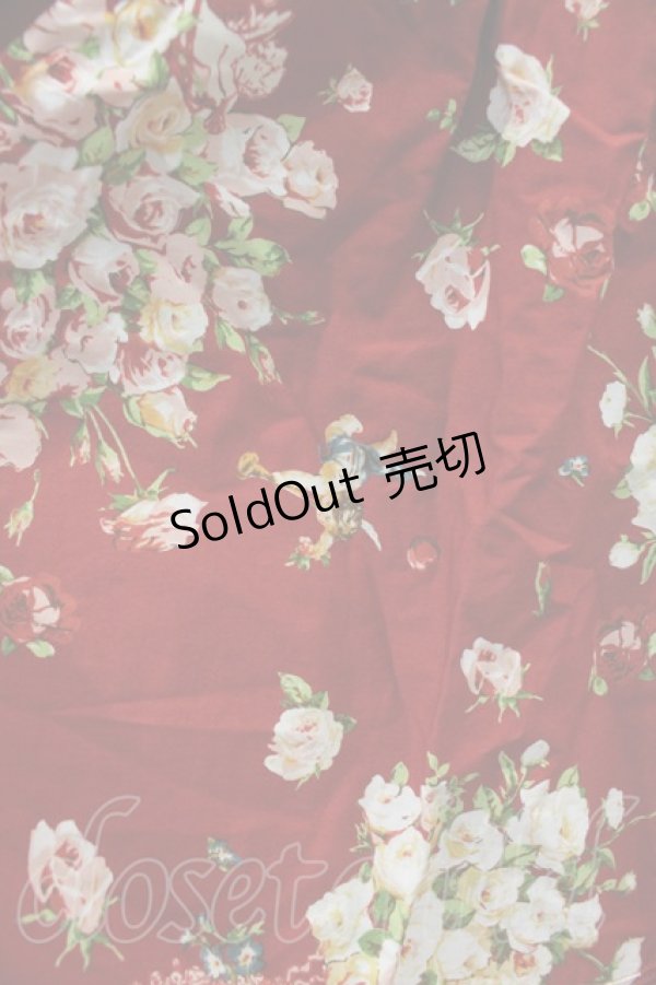 画像4: PINK HOUSE / アンジェリークローズ柄パッチワークスカート  赤 I-23-12-27-040-LO-SK-HD-ZI (4)