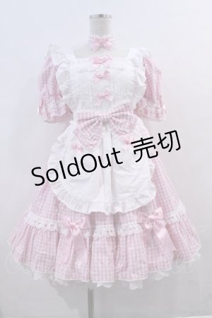 画像: Angelic Pretty / Parlor DollワンピースSet  ピンクＸ白 I-23-12-31-017-AP-OP-HD-ZI