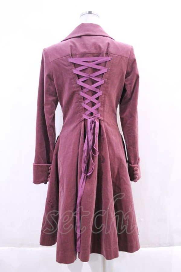 画像2: metamorphose / coat 刺繍入りコートワンピース(別珍)  ピンク I-23-12-31-033-ME-CO-HD-ZT-C054 (2)