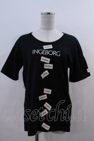 画像: INGEBORG / ワッペン&ロゴプリントTシャツ  ブラック I-24-02-07-070-LO-TS-HD-ZI