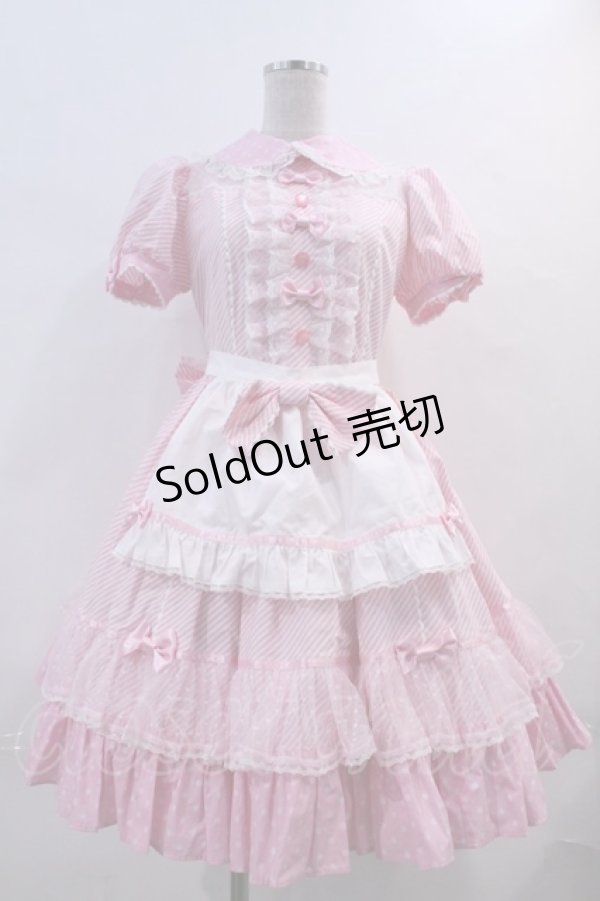 画像1: Angelic Pretty / Stripe Girly Cafe Set  ピンク I-24-02-09-011-AP-OP-HD-ZI (1)