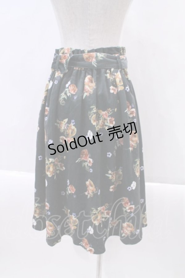 画像2: 【SALE】axes femme / 花柄プリントベロアスカート  グリーン I-24-02-21-023-AX-SK-HD-ZT309 (2)