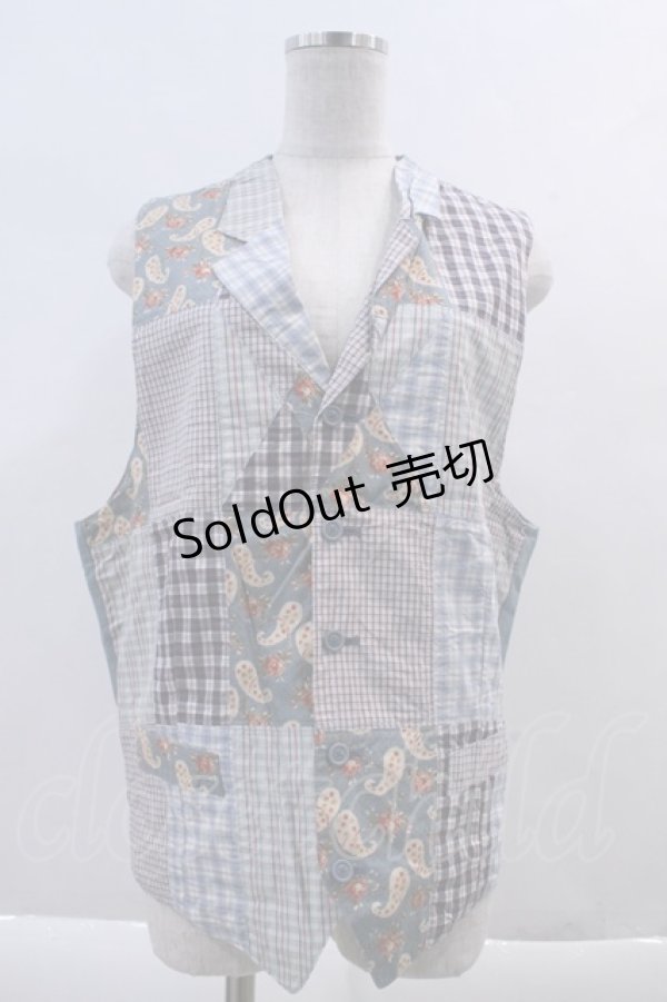 画像1: Karl Helmut / パッチワークベスト  ブルー I-24-03-01-018-EL-TO-HD-ZT418 (1)