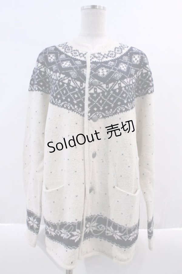 画像1: Karl Helmut / 雪柄ニットカーディガン  アイボリーＸネイビー I-24-03-01-023-EL-TO-HD-ZI (1)