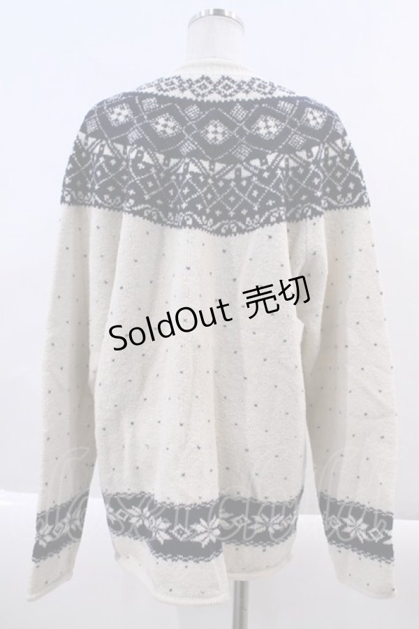 画像2: Karl Helmut / 雪柄ニットカーディガン  アイボリーＸネイビー I-24-03-01-023-EL-TO-HD-ZI (2)