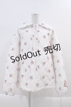 画像: little sunny bite×PINK HOUSE / floral ribbon print big blouson  アイボリー I-24-03-09-071-LO-JA-HD-ZI