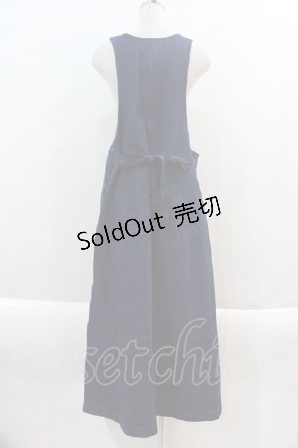 画像2: KANEKO ISAO / クチナシ刺繍デニムジャンパースカート  インディゴ I-24-03-20-060-EL-OP-HD-ZI (2)