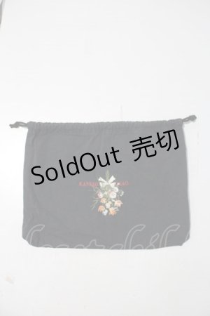 画像: KANEKO ISAO / ブーケ刺繍巾着  ブラック I-24-03-22-117-EL-ZA-HD-ZI