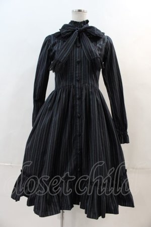 画像: ATELIER PIERROT / Classical Dot Stripe Dress  グリーンＸ黒 I-24-04-08-006-EL-OP-HD-ZI
