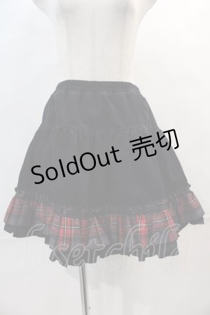 画像: PUTUMAYO / コーデュロイスカート  黒Ｘ赤チェック I-24-04-08-081-PT-SK-HD-ZI