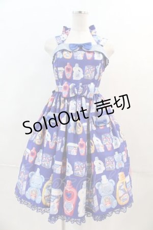画像: Angelic Pretty / Sunny Smile LaundryジャンパースカートSet  青 I-24-04-11-026-AP-OP-HD-ZI