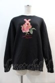 画像1: PINK HOUSE / ウサギ刺繍トレーナー  ブラック I-24-04-24-017-LO-TO-HD-ZT355 (1)