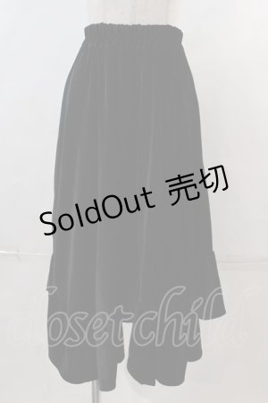 画像: Favorite / 裾ランダムベロアスカート  ブラック I-24-04-29-049-LO-SK-HD-ZI