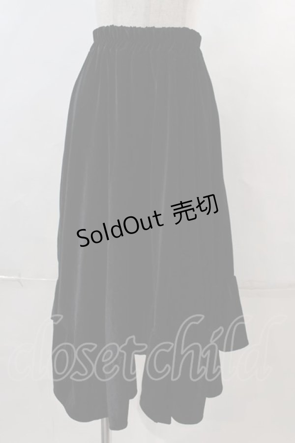 画像1: Favorite / 裾ランダムベロアスカート  ブラック I-24-04-29-049-LO-SK-HD-ZI (1)