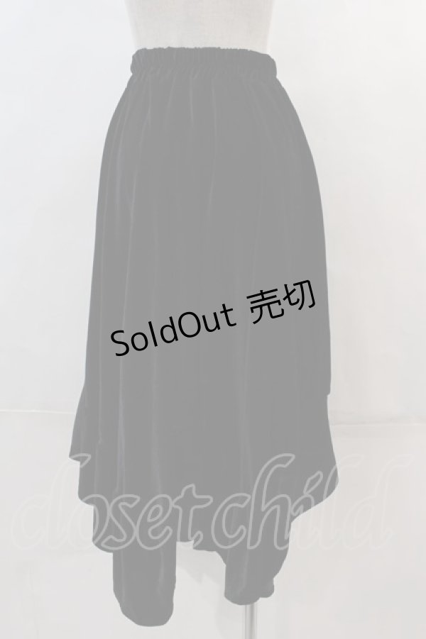 画像2: Favorite / 裾ランダムベロアスカート  ブラック I-24-04-29-049-LO-SK-HD-ZI (2)