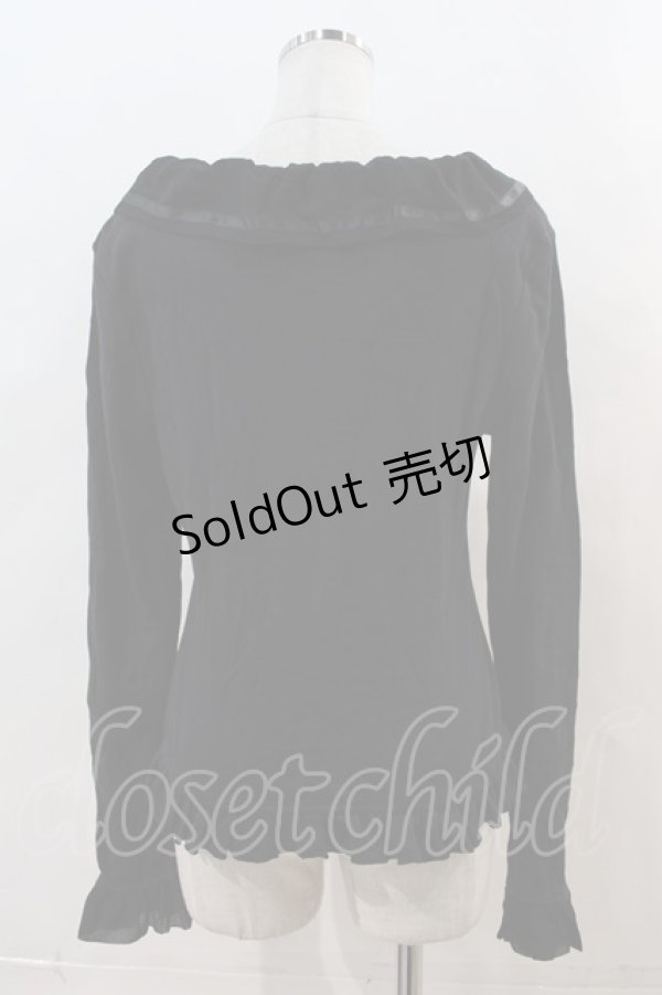 画像2: PUTUMAYO / シフォン襟袖付き長袖Tシャツ  ブラック I-24-05-03-006-PT-TS-HD-ZI (2)