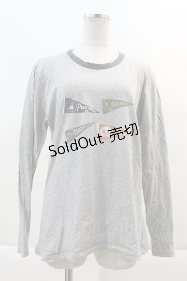 画像1: Karl Helmut Re Plus / 旗風プリントカットソー M グレー I-24-05-22-051-LO-TO-HD-ZI (1)