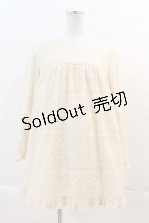 画像: PINK HOUSE / 身頃レース被りブラウス  生成り I-24-05-26-008-LO-BL-HD-ZT363