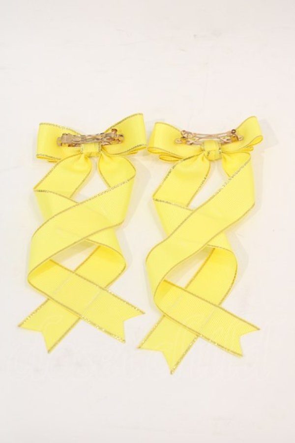 画像2: LOTUS ribbon / ツインリボンバレッタ   I-24-06-05-005-EL-AC-HD-ZS (2)