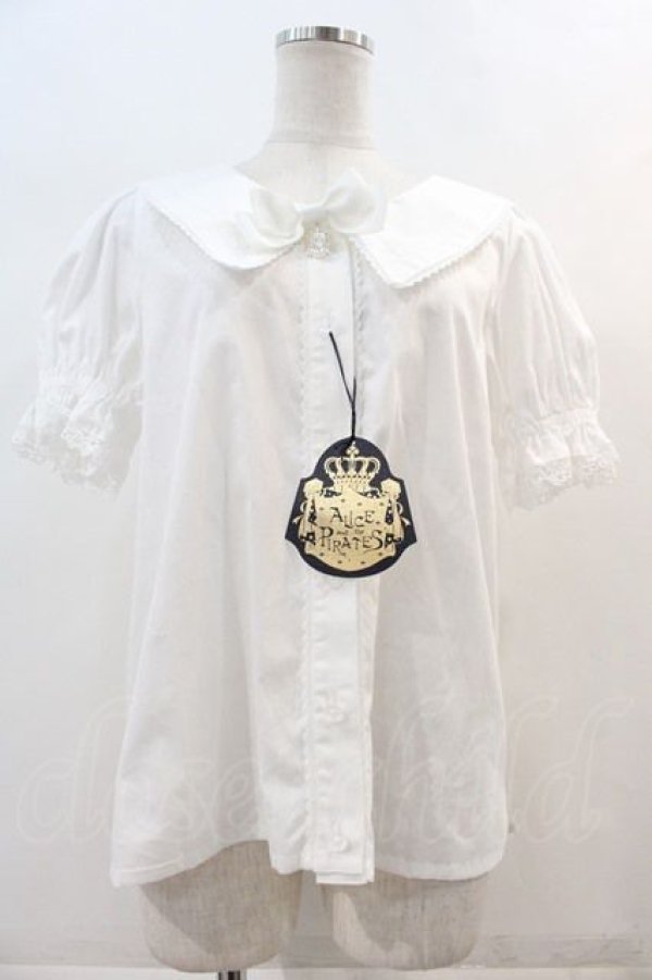 画像1: ALICE and the PIRATES / La brise chantanteセーラーカラーブラウス  白 I-24-06-11-021-PA-BL-HD-OS (1)