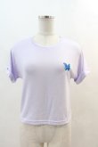 画像1: LISTEN FLAVOR / BASICモルフォ刺繍Tee  ラベンダー I-24-06-21-002-PU-TO-HD-ZT426 (1)