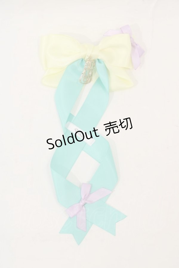 画像1: LOTUS ribbon / ツインリボンバレッタ(1つのみ)   I-24-06-27-104-EL-AC-HD-ZI (1)