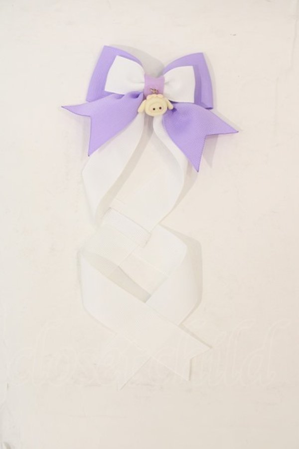 画像1: LOTUS ribbon / ツインリボンバレッタ(1つのみ)   I-24-06-27-105-EL-AC-HD-ZT437 (1)