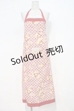 画像: PINK HOUSE / うさぎチェックエプロン  赤Ｘ白チェック I-24-07-05-107-LO-ZA-HD-ZI