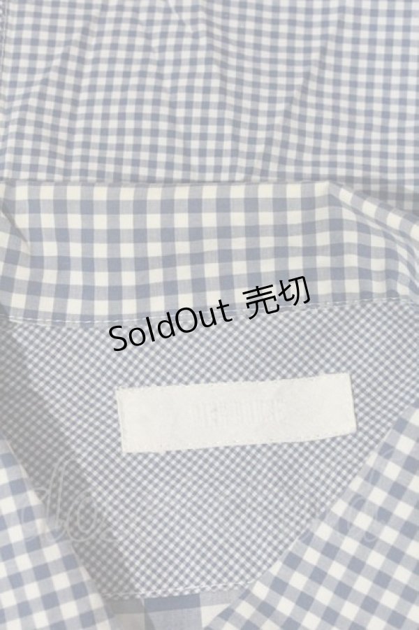 画像3: PINK HOUSE / ギンガムチェック切替半袖シャツ  青Ｘ白チェック I-24-07-05-028-LO-BL-HD-ZT426 (3)