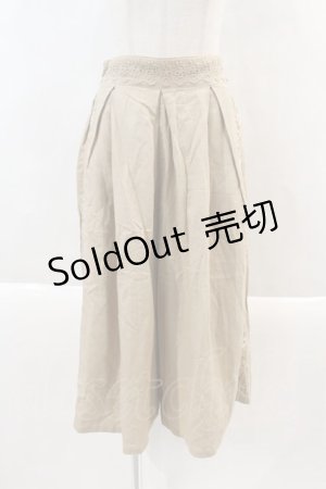 画像: axes femme / 華刺繍リネンガウチョパンツ M ベージュ I-24-07-09-075-AX-PA-HD-ZT309