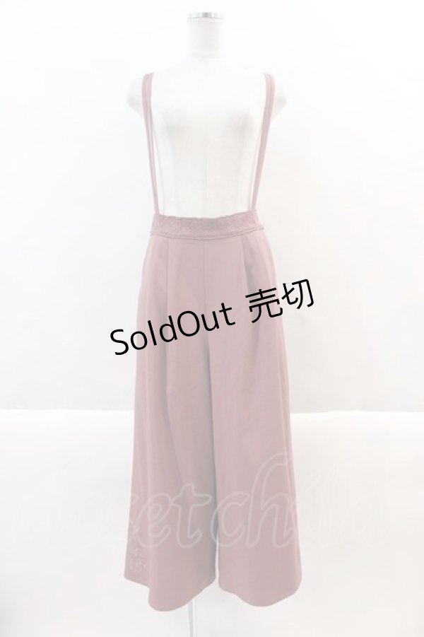 画像1: axes femme / 刺繍入サス付パンツ M ピンク I-24-07-09-089-AX-SK-HD-ZT306 (1)