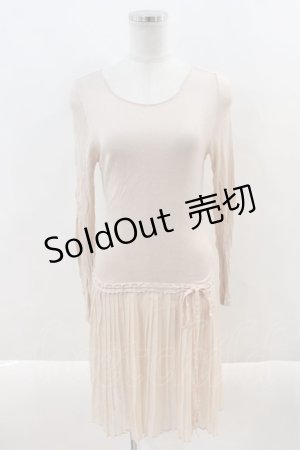 画像: PINK HOUSE / プリーツドッキングニットワンピース  ピンク I-24-07-15-060-LO-TO-AS-ZT363