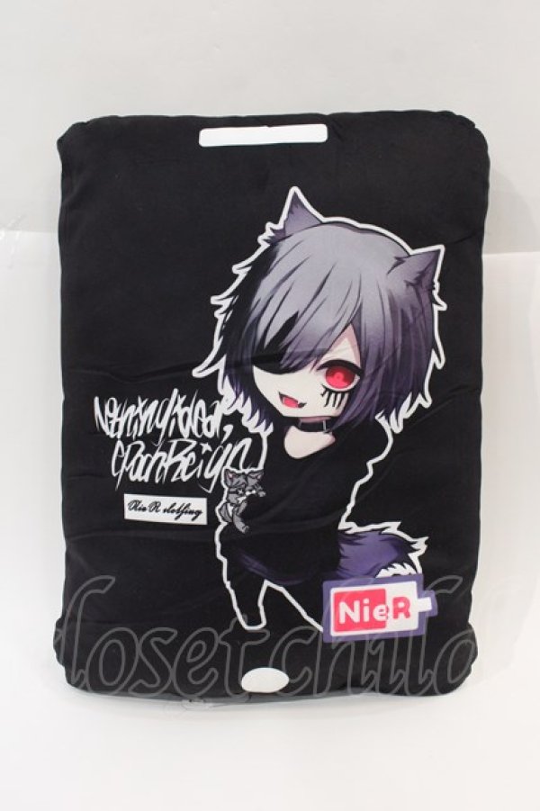 画像2: NieR Clothing / クッション  ブラック I-24-07-17-074-PU-ZA-HD-ZT-K016 (2)