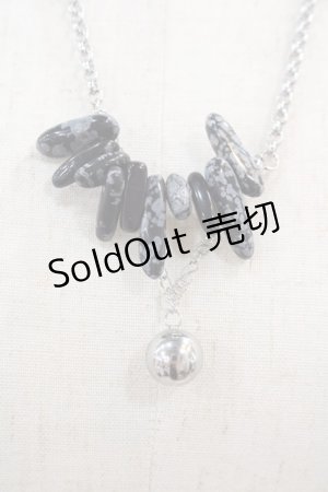 画像: NieR Clothing / RANDOM STONE NECKLACE  シルバーＸ黒 I-24-07-17-093-PU-AC-HD-ZI