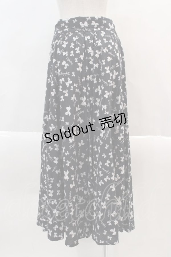 画像2: INGEBORG /リボン柄スカート  黒 I-24-07-20-071-LO-SK-AS-ZY (2)