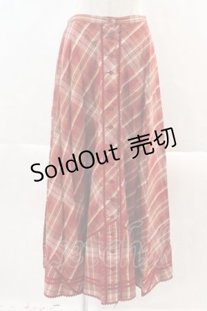 画像: INGEBORG / ナナメチェックスカート  赤チェック I-24-07-31-147-LO-SK-HD-ZI