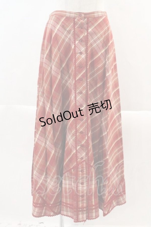 画像1: INGEBORG / ナナメチェックスカート  赤チェック I-24-07-31-147-LO-SK-HD-ZI (1)