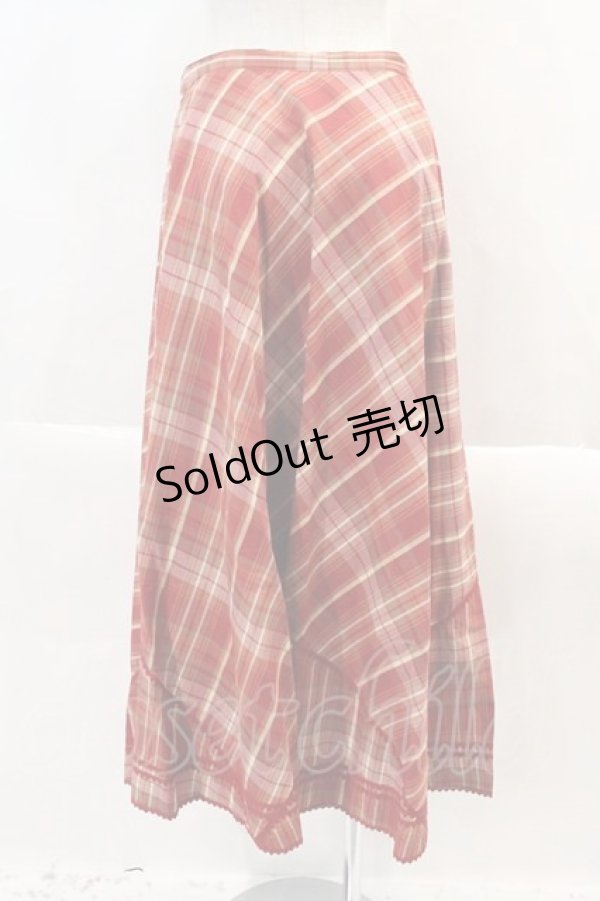 画像2: INGEBORG / ナナメチェックスカート  赤チェック I-24-07-31-147-LO-SK-HD-ZI (2)