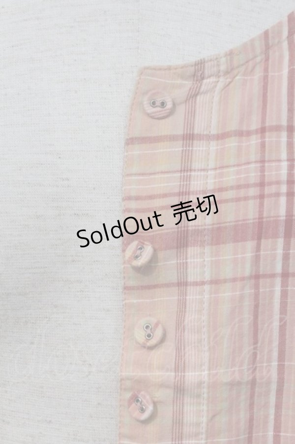 画像3: PINK HOUSE / フロントリボンチェックノースリーブブラウス  ピンク I-24-07-31-028-LO-BL-AS-ZT426 (3)