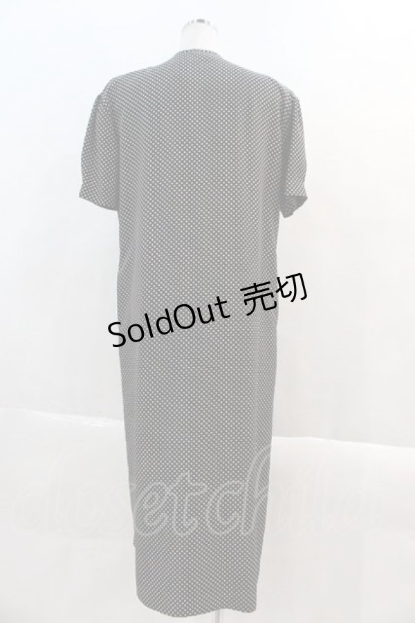 画像2: INGEBORG / ドットリボンフリル半袖ワンピース  黒Ｘ白 I-24-08-02-066-LO-OP-HD-ZT391 (2)