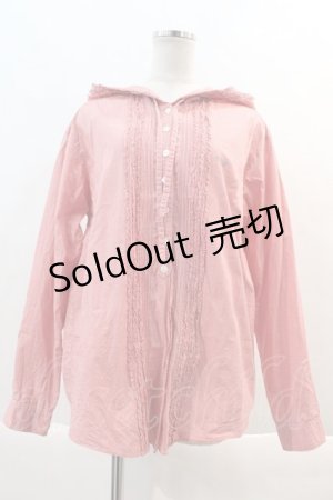 画像: PINK HOUSE / BOYISH刺繍ギンガムチェックフードブラウス L 赤Ｘ白チェック I-24-08-02-024-LO-BL-HD-ZI