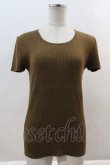 画像1: INGEBORG / ロゴ刺繍ストライプ風地カットソー  ブラウン I-24-08-19-057-LO-TO-HD-ZT031 (1)