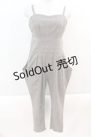 画像: LIZ LISA / グレンチェックロンパース 0 ブラウン I-24-08-19-116-LO-PA-HD-ZI