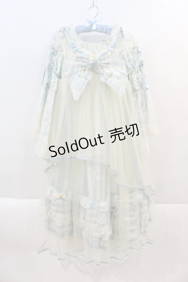 画像1: BABY,THE STARS SHINE BRIGHT / Ver Placidum Mille fleurワンピースドレス【完全受注予約商品】  サックス I-24-08-24-043-BA-OP-HD-ZY (1)