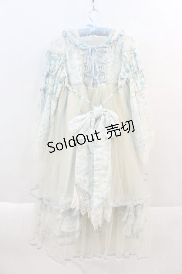 画像2: BABY,THE STARS SHINE BRIGHT / Ver Placidum Mille fleurワンピースドレス【完全受注予約商品】  サックス I-24-08-24-043-BA-OP-HD-ZY (2)