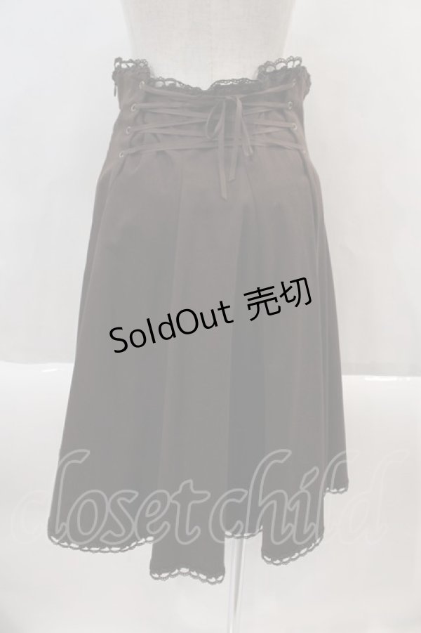 画像2: Mary Magdalene / 編み上げハイウエストスカート  ブラウン I-24-08-24-051-CL-SK-HD-ZT133 (2)