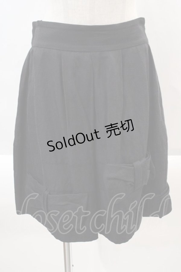 画像1: Jane Marple / リボンいっぱいスカート  黒 I-24-08-24-089-JM-SK-HD-ZT132 (1)