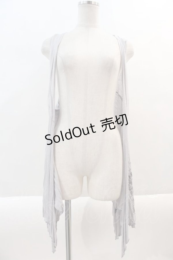 画像1: Ozz Croce / 後ろ編み下げ&裾ラメプリントジレ  グレーＸ黒Ｘピンク I-24-08-30-043-OO-TO-HD-ZT115 (1)