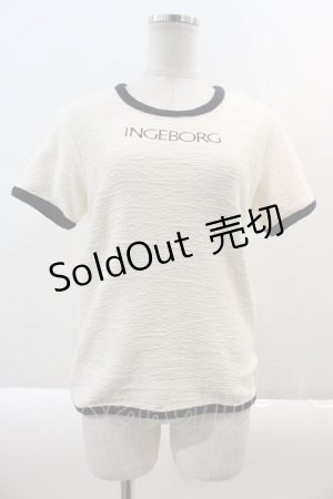 画像: INGEBORG / パイピングロゴTシャツ  オフ×ブラック I-24-08-30-089-LO-TS-HD-ZT416